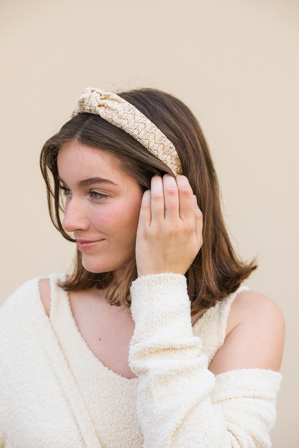 Lurex Basketwoven Top Knot Headband-Soul Flow Apparel