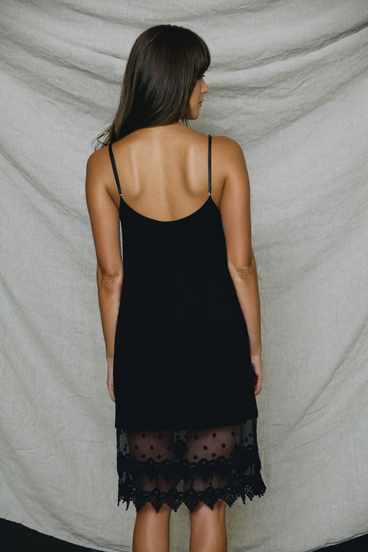 Polkadot Lace Slip Dress-Soul Flow Apparel