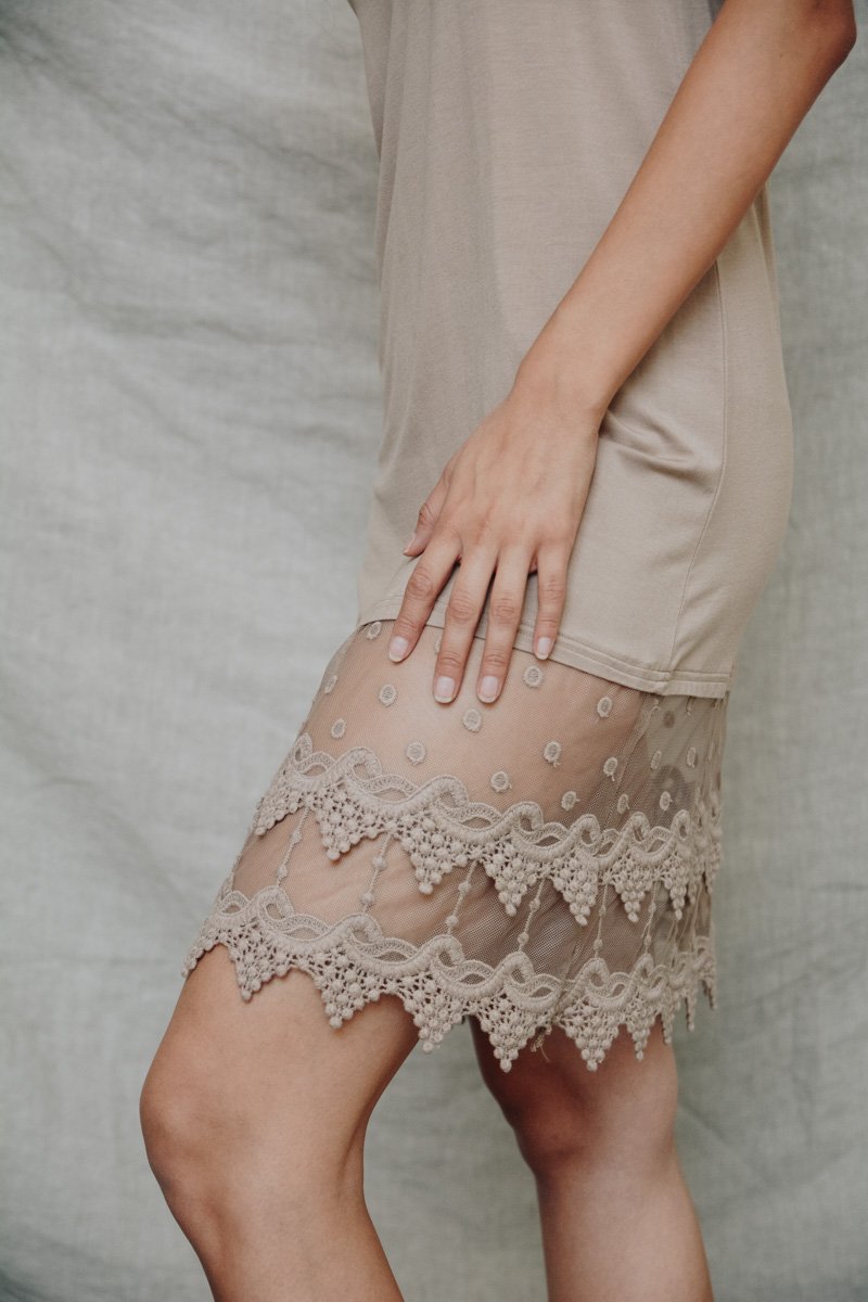 Polkadot Lace Slip Dress-Soul Flow Apparel