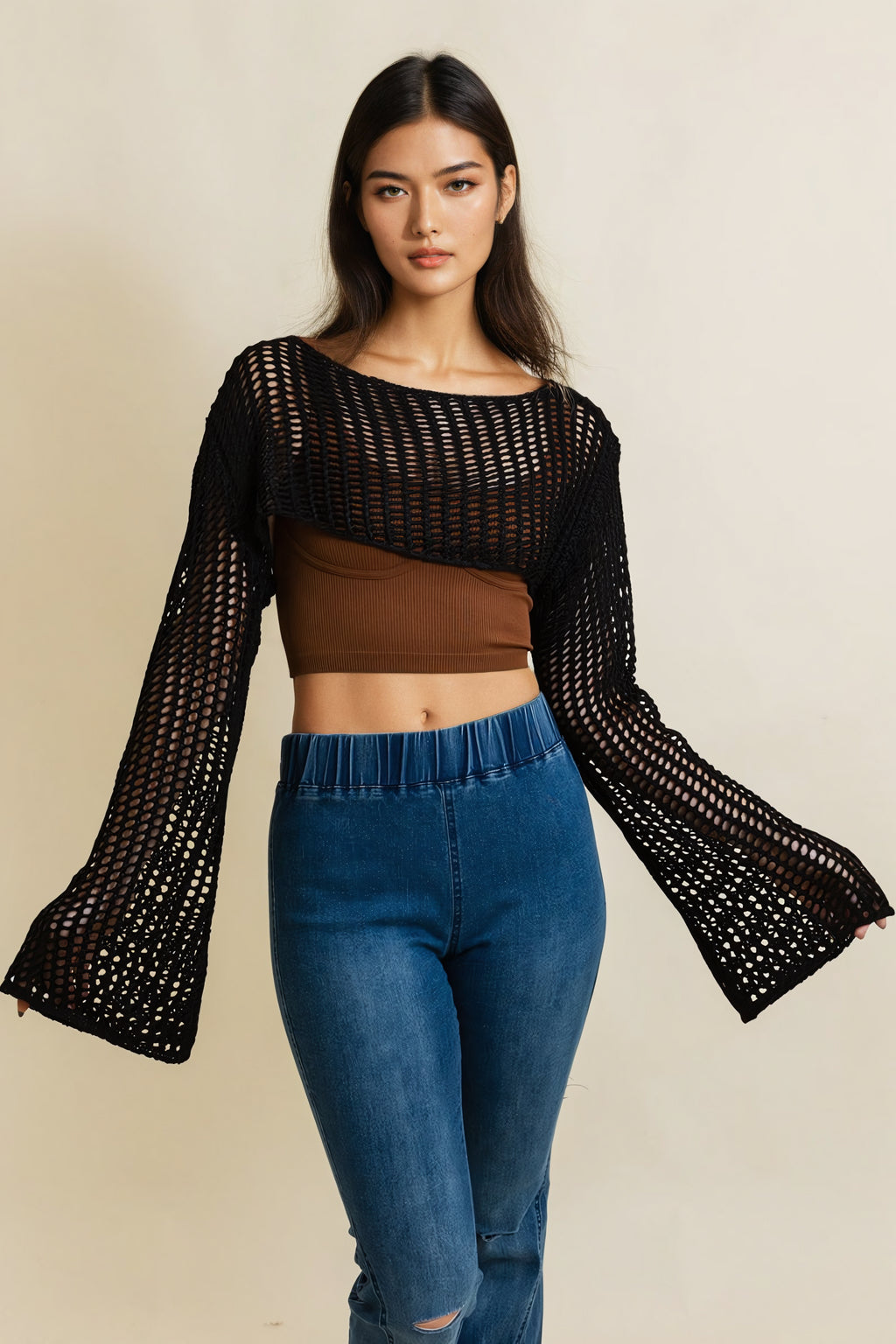 Loom Knitted Cropped Sweater-Soul Flow Apparel
