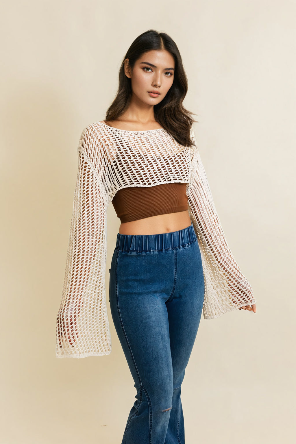 Loom Knitted Cropped Sweater-Soul Flow Apparel