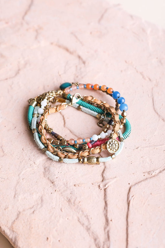 Beaded Gold Stacked Bracelet-Soul Flow Apparel