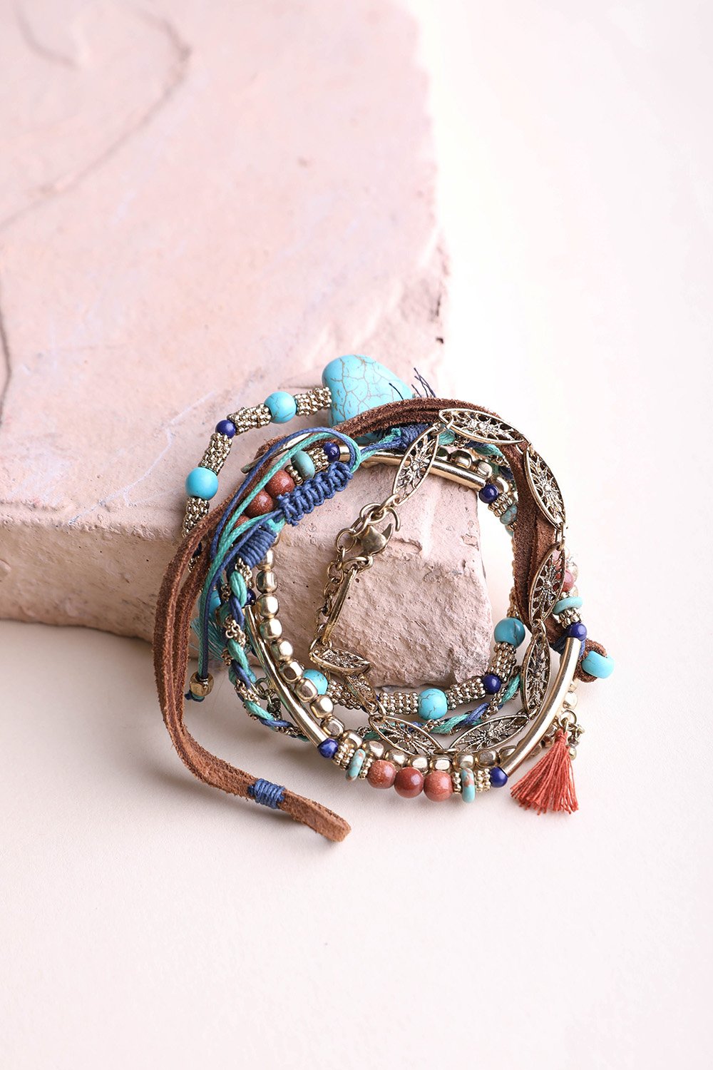 Beaded Suede Bracelet-Soul Flow Apparel