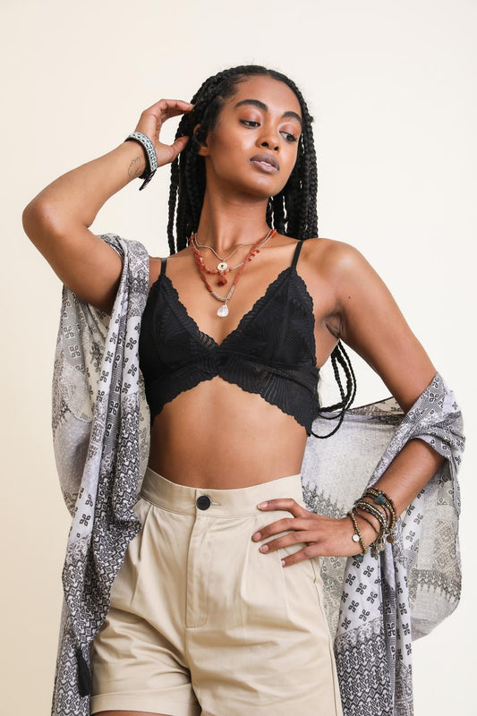 Butterfly Scallop Lace Bralette-Soul Flow Apparel