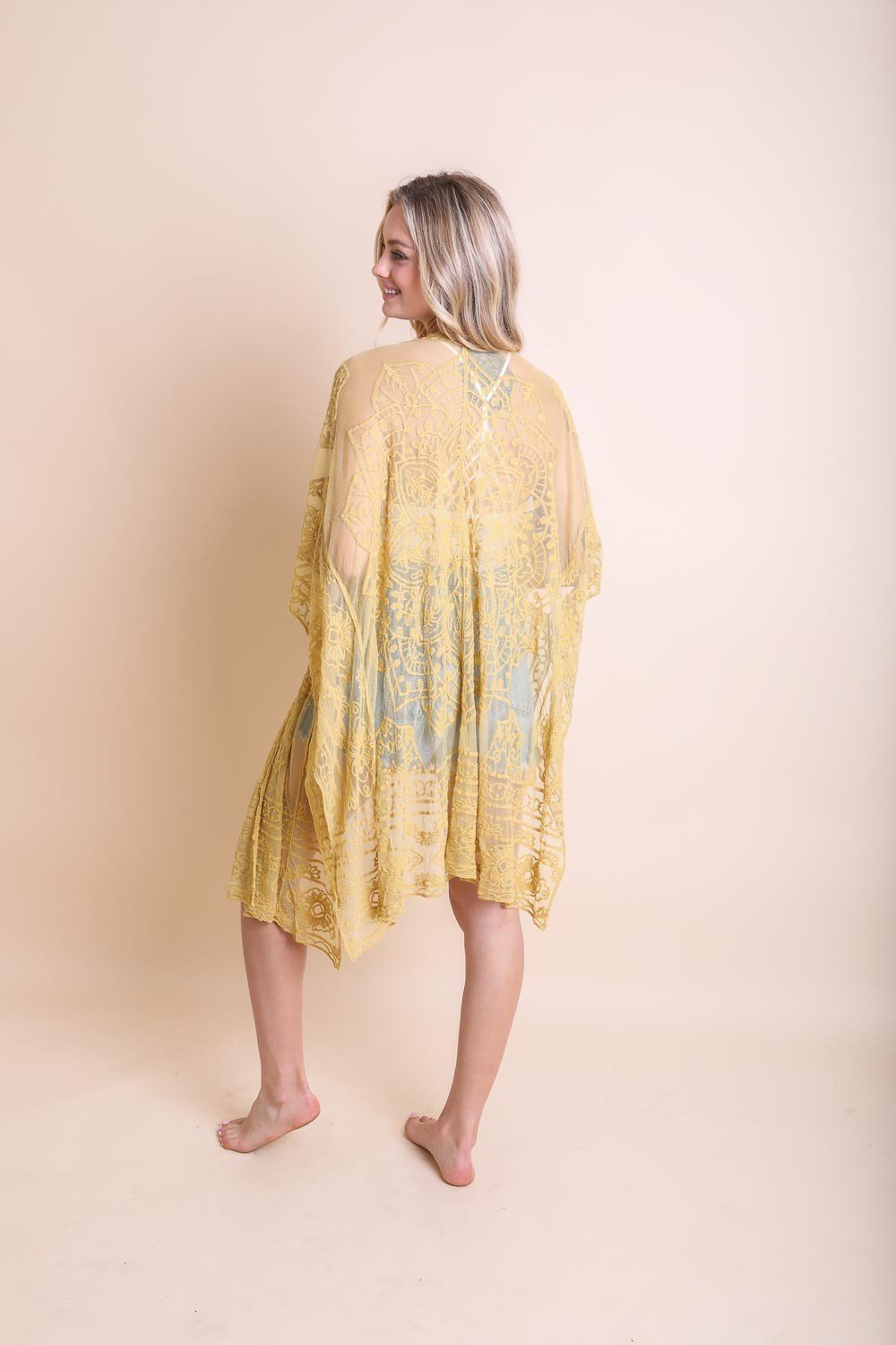 Floral Mandala Mesh Kimono-Soul Flow Apparel