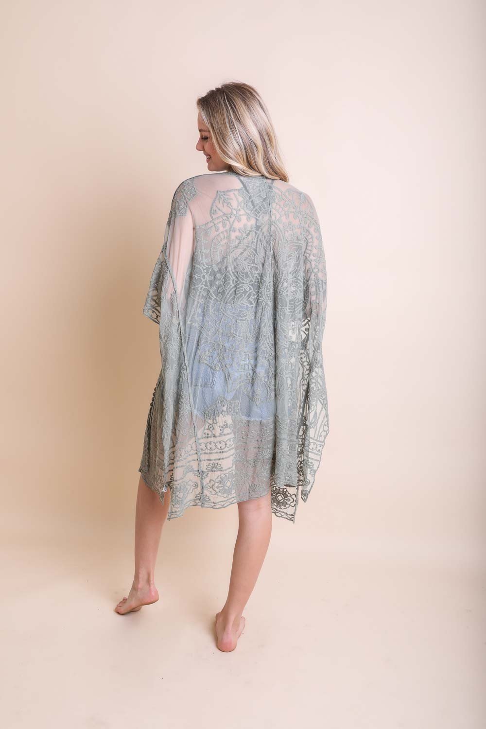 Floral Mandala Mesh Kimono-Soul Flow Apparel