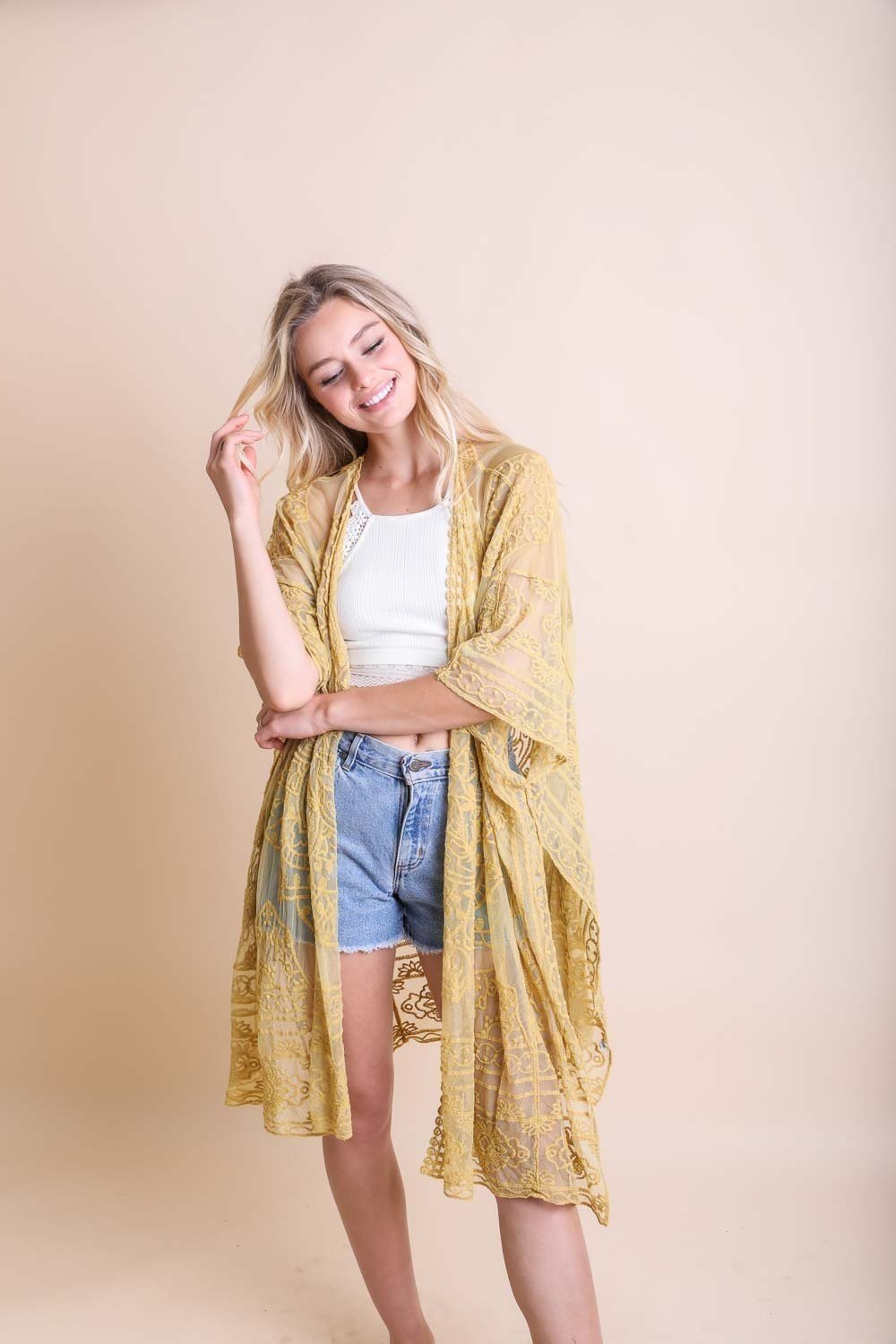 Floral Mandala Mesh Kimono-Soul Flow Apparel