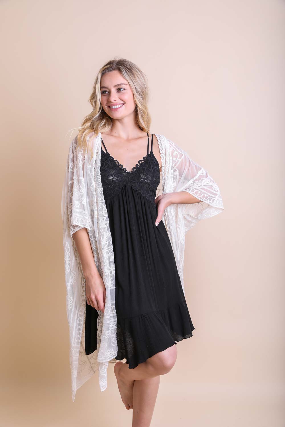 Floral Mandala Mesh Kimono-Soul Flow Apparel