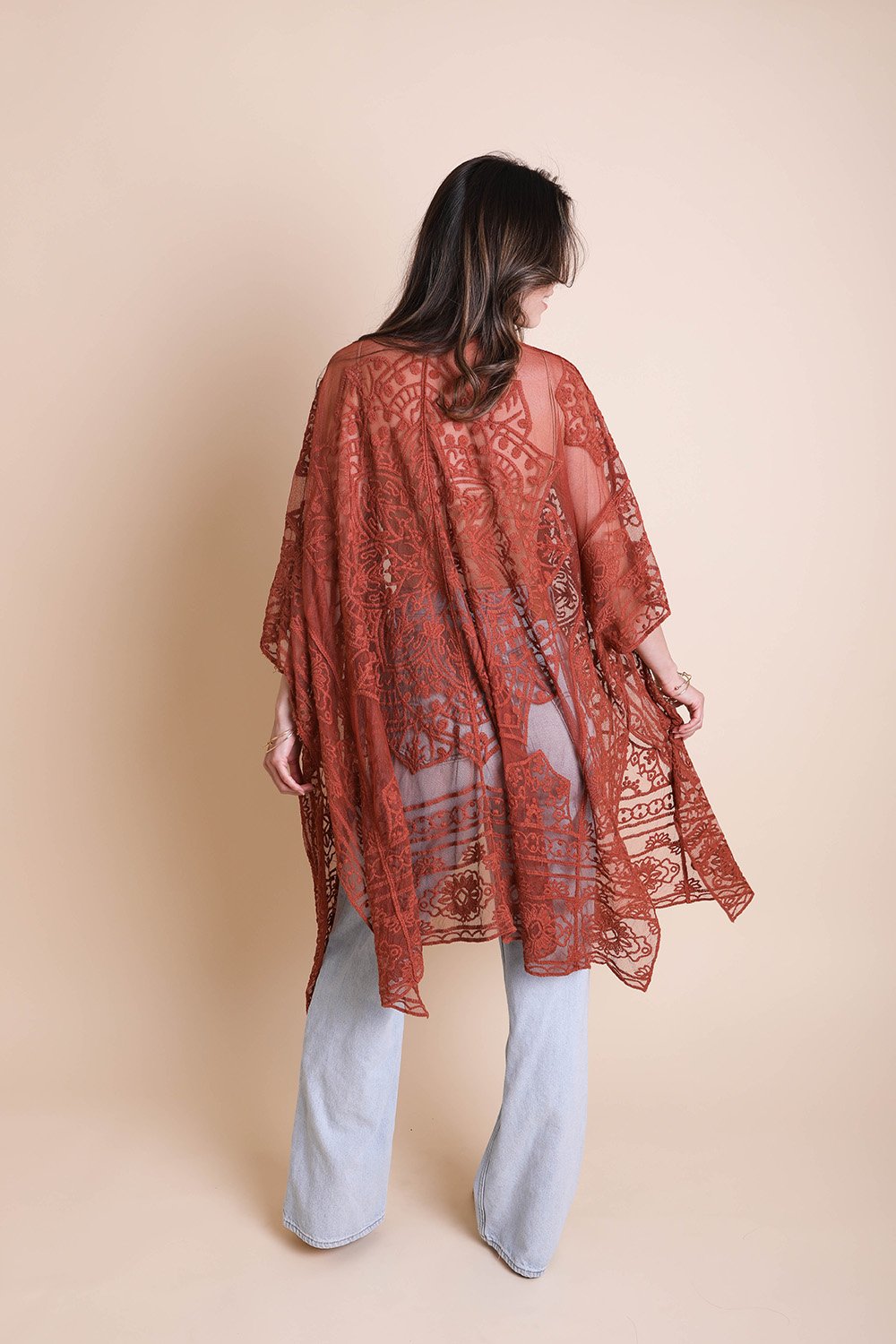 Floral Mandala Mesh Kimono-Soul Flow Apparel