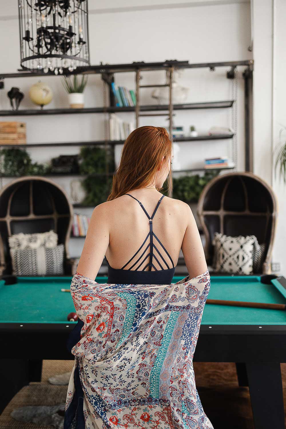 High Neck Crochet Trim Bralette