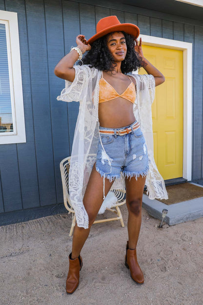 See-Through Lace Kimono-Soul Flow Apparel