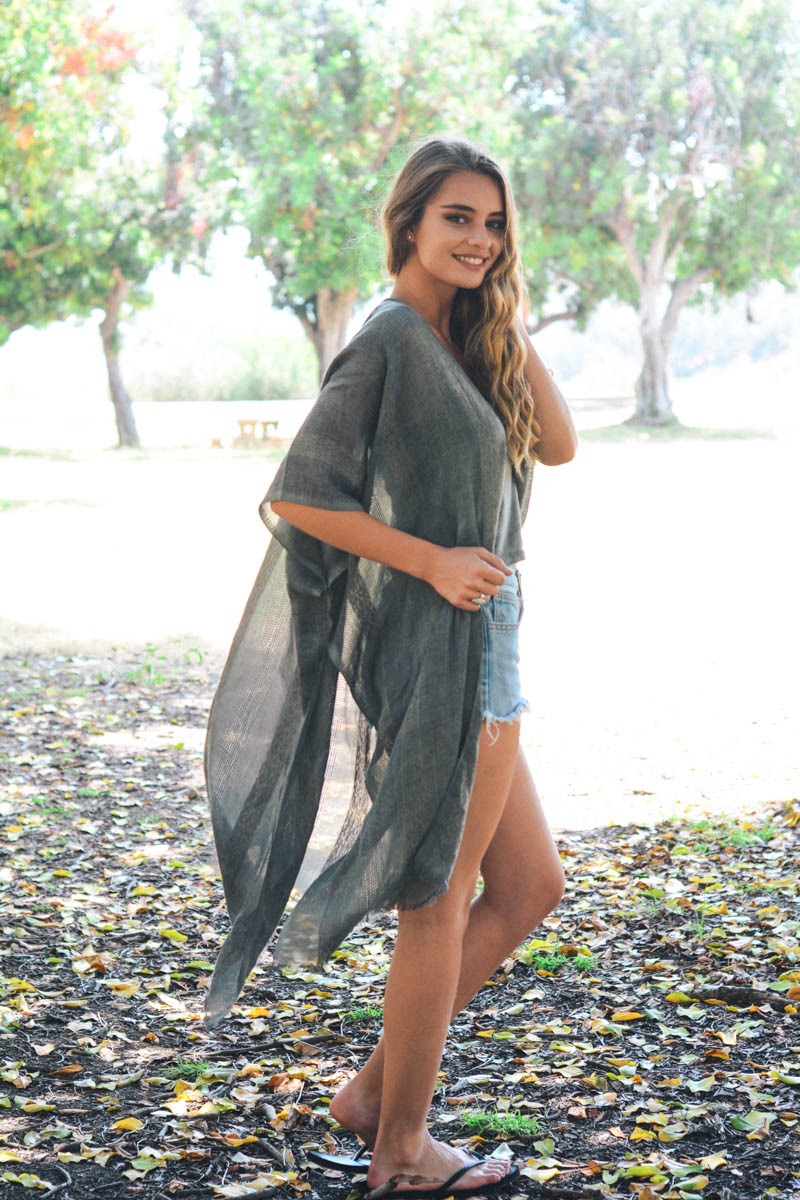 Woven Long Line Tribal Kimono