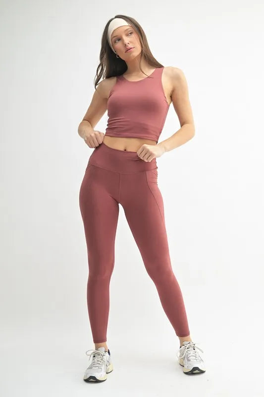 MONO B Venice Cloud Light Sculpt High-Waisted Leggings-Soul Flow Apparel