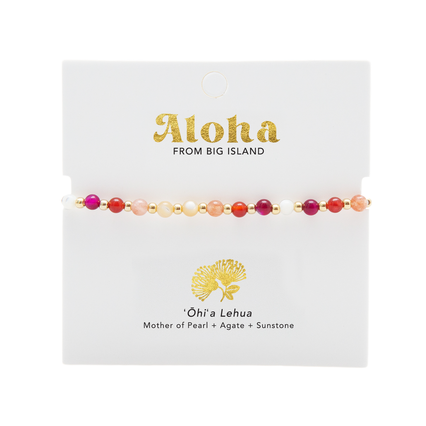 Big Island 4mm Metal Accent Healing Bracelet