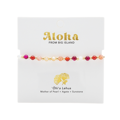 Big Island 4mm Metal Accent Healing Bracelet