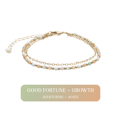 Good Fortune + Growth 2mm Layered Healing Bracelet