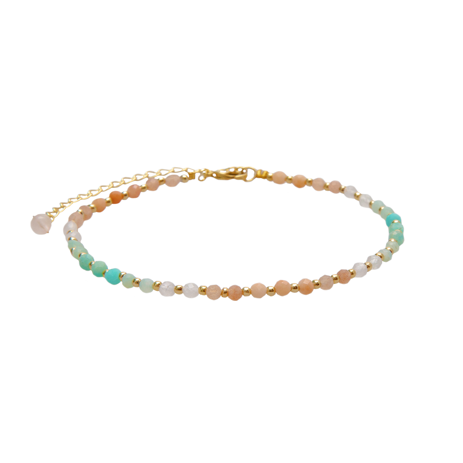 Positive Energy 3mm Healing Anklet, view 1 — Soul Flow Apparel