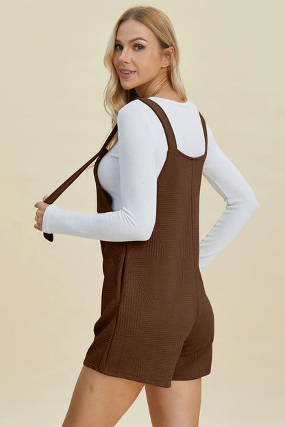 Trendsi boho sleeveless romper in brown with adjustable straps and a stylish design