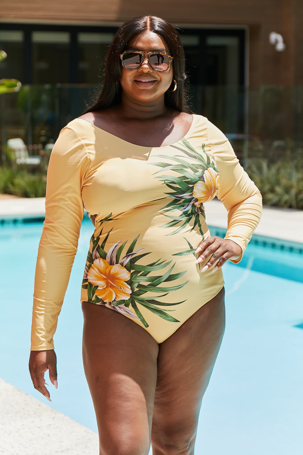 Marina West Swim Cool Down Longsleeve One-Piece Swimsuit-Soul Flow Apparel
