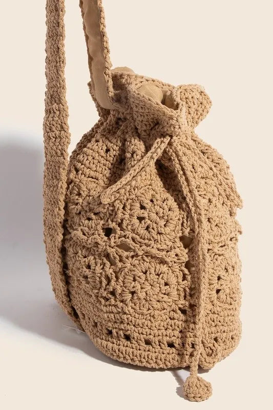 Fame Intricate Braided Single Strap Drawstring Bag-Soul Flow Apparel