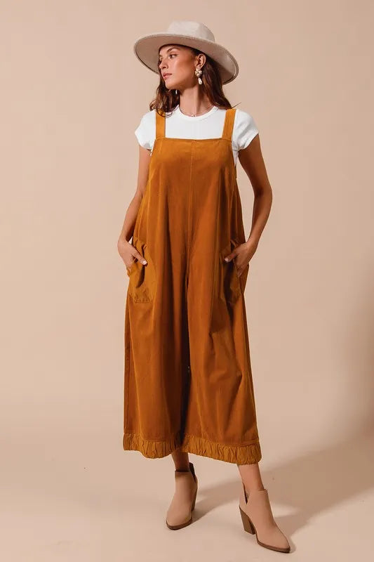 SO ME Corduroy Overalls Jumpsuit-Soul Flow Apparel