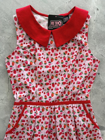 Berry Cherry Collared Dress - Medium only, 1 left!
