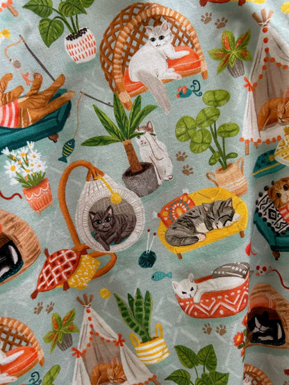 Cats & Plants Skater Skirt