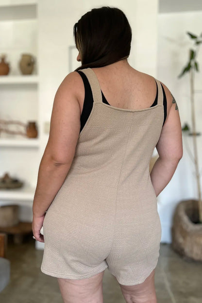 Trendsi boho sleeveless romper in light beige with a comfortable fit and stylish design for casual wear