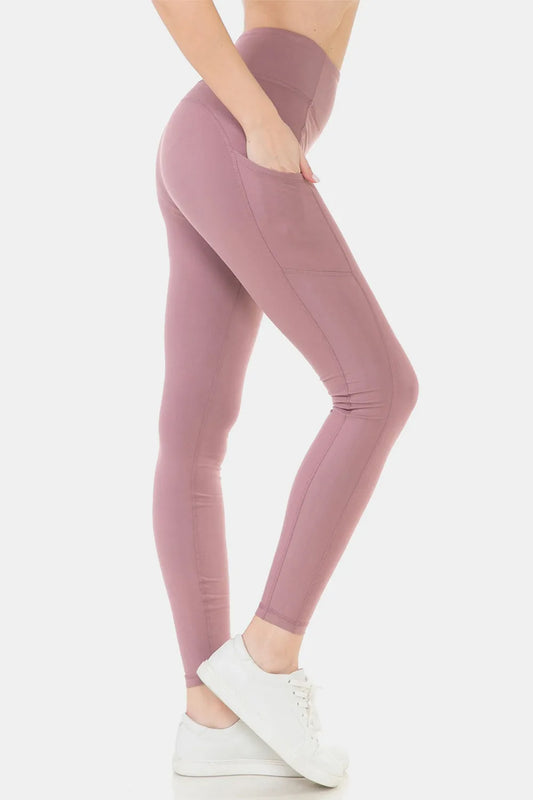 Wide Waistband High Waist Leggings-Soul Flow Apparel