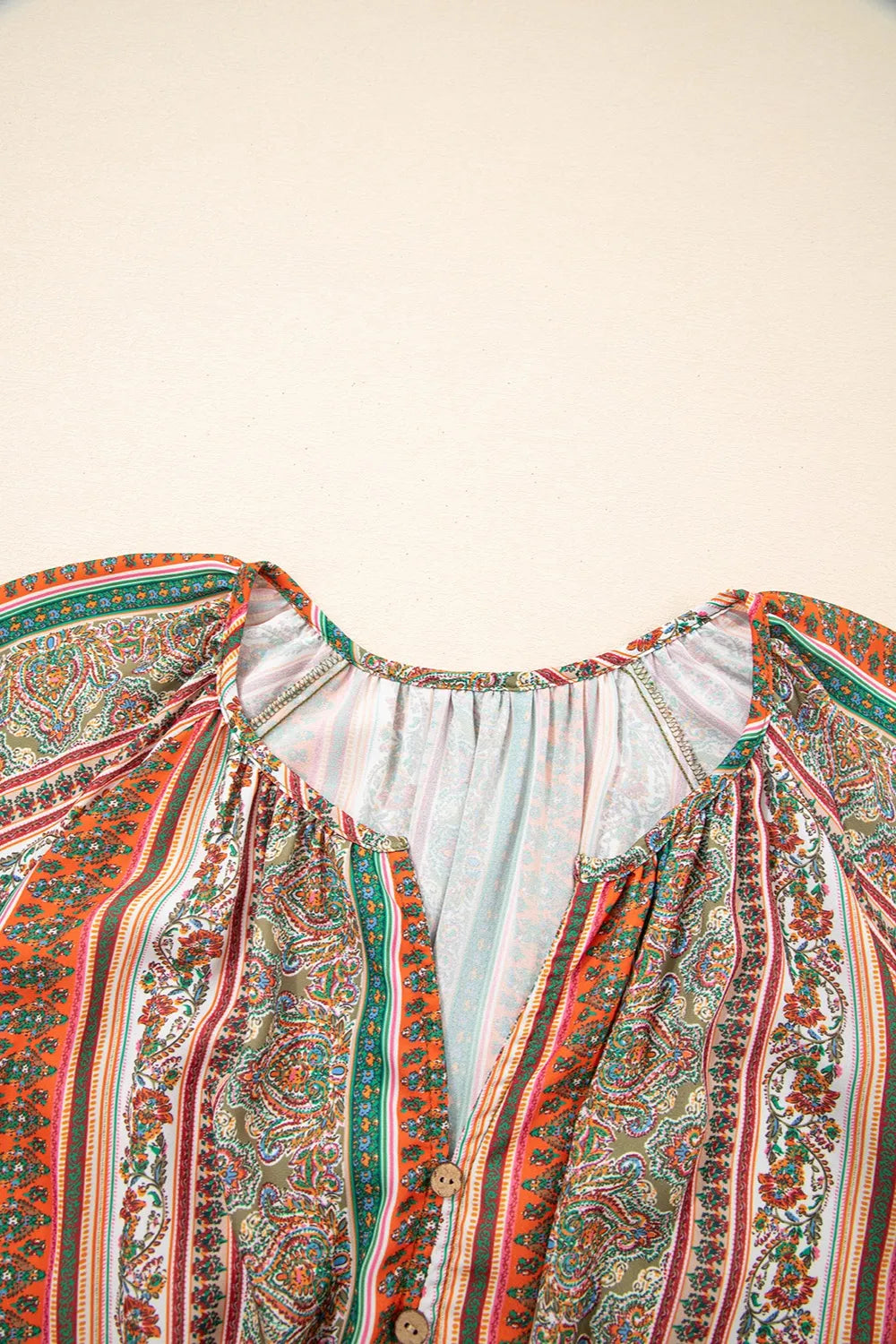 Bohemian Floral Print Buttoned V Neck Ruffle Tiered Dress-Soul Flow Apparel