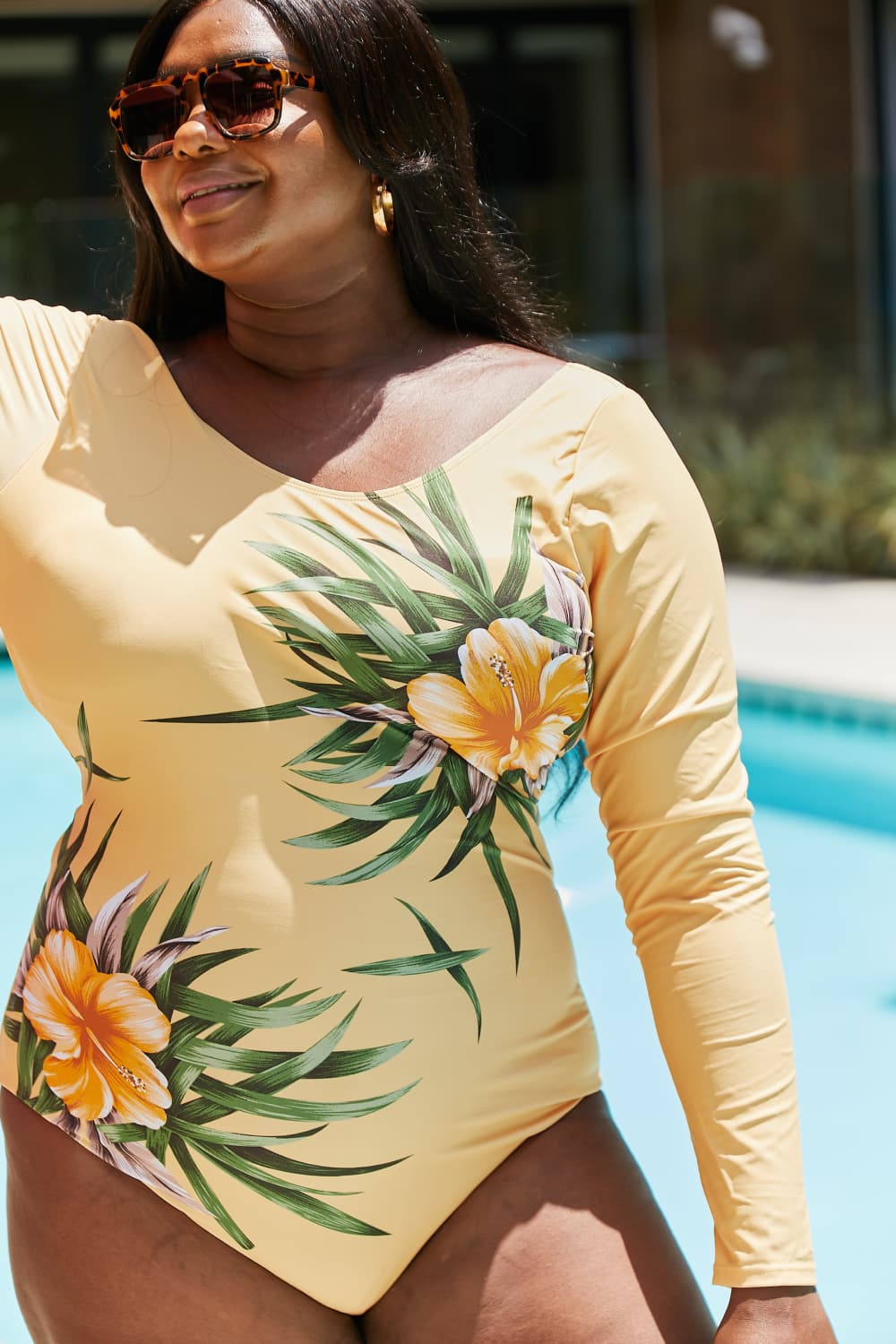 Marina West Swim Cool Down Longsleeve One-Piece Swimsuit-Soul Flow Apparel