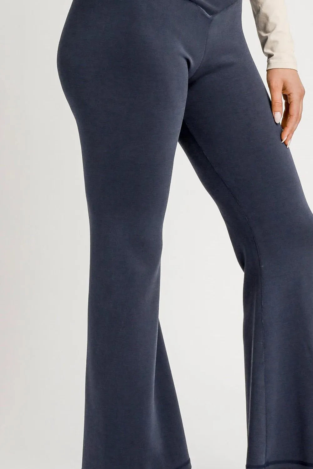 Umgee high waisted flare leggings in navy for a stylish and comfortable fit