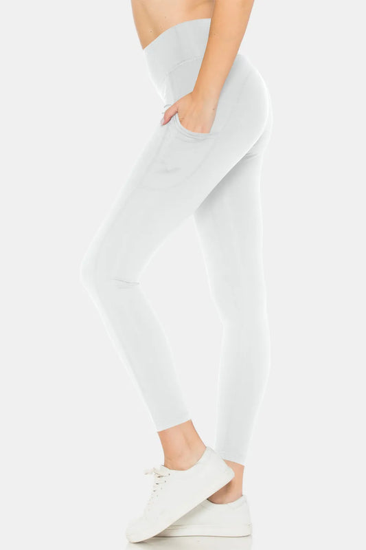 Leggings Depot High Waist Leggings with Pockets-Soul Flow Apparel