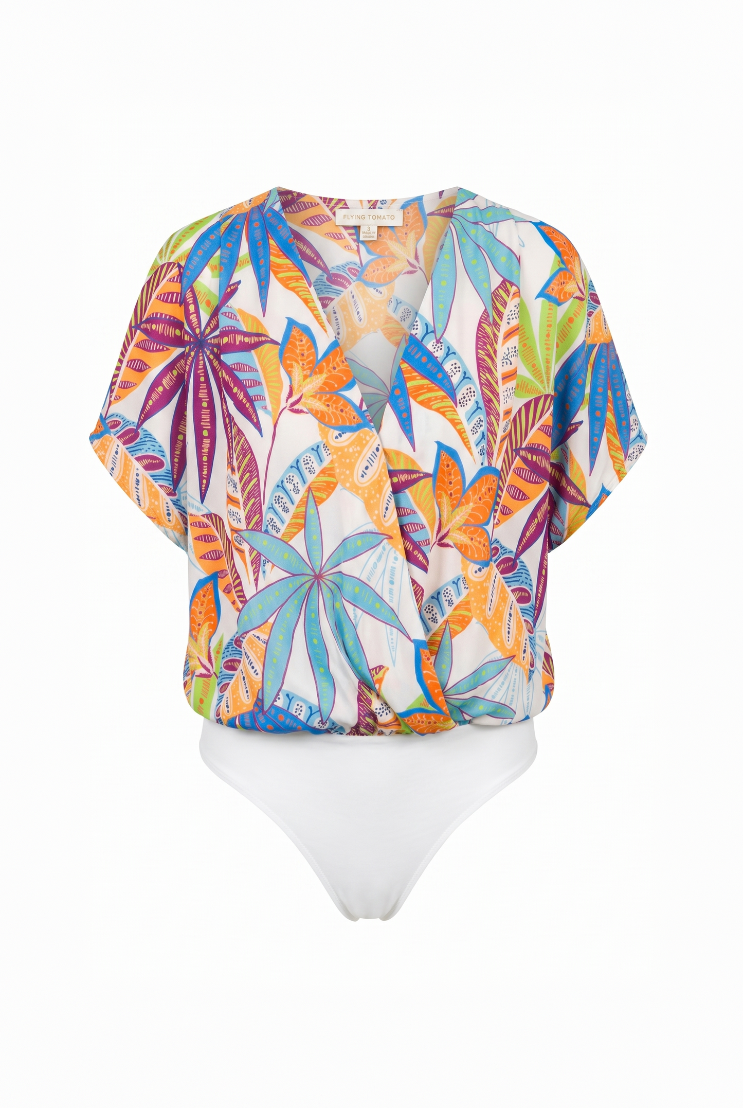 Take Notes Woven Bodysuit With Surplice Neckline And Pleated Shoulders