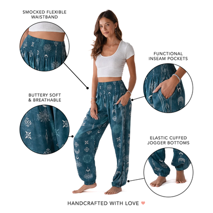 Cosmic Teal Harem Pants