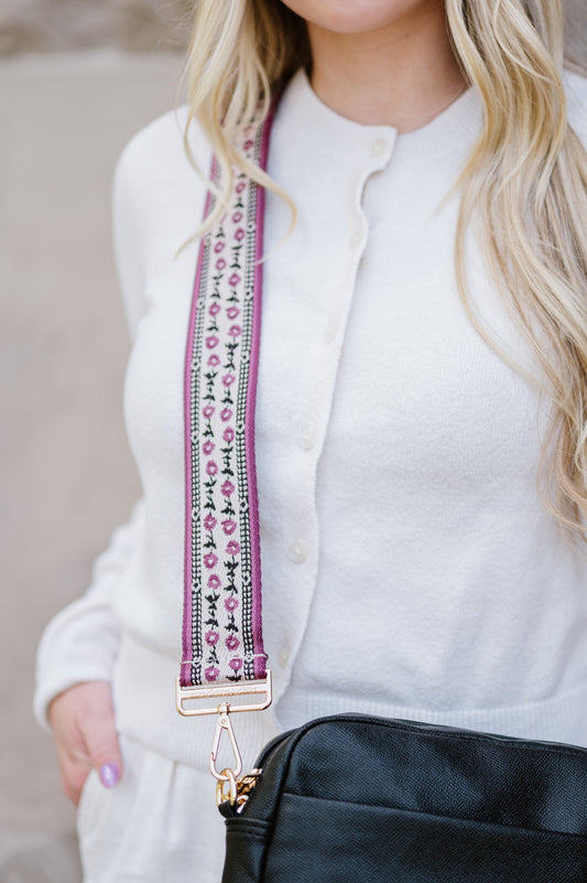 Cross-Stitch Vintage Floral Adjustable Bag Strap-Soul Flow Apparel