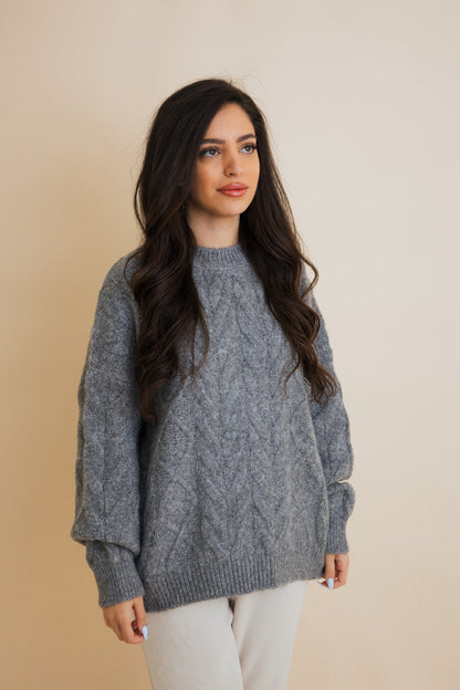 Classic Soft Cable Knit Pullover Sweater Leto Collection
