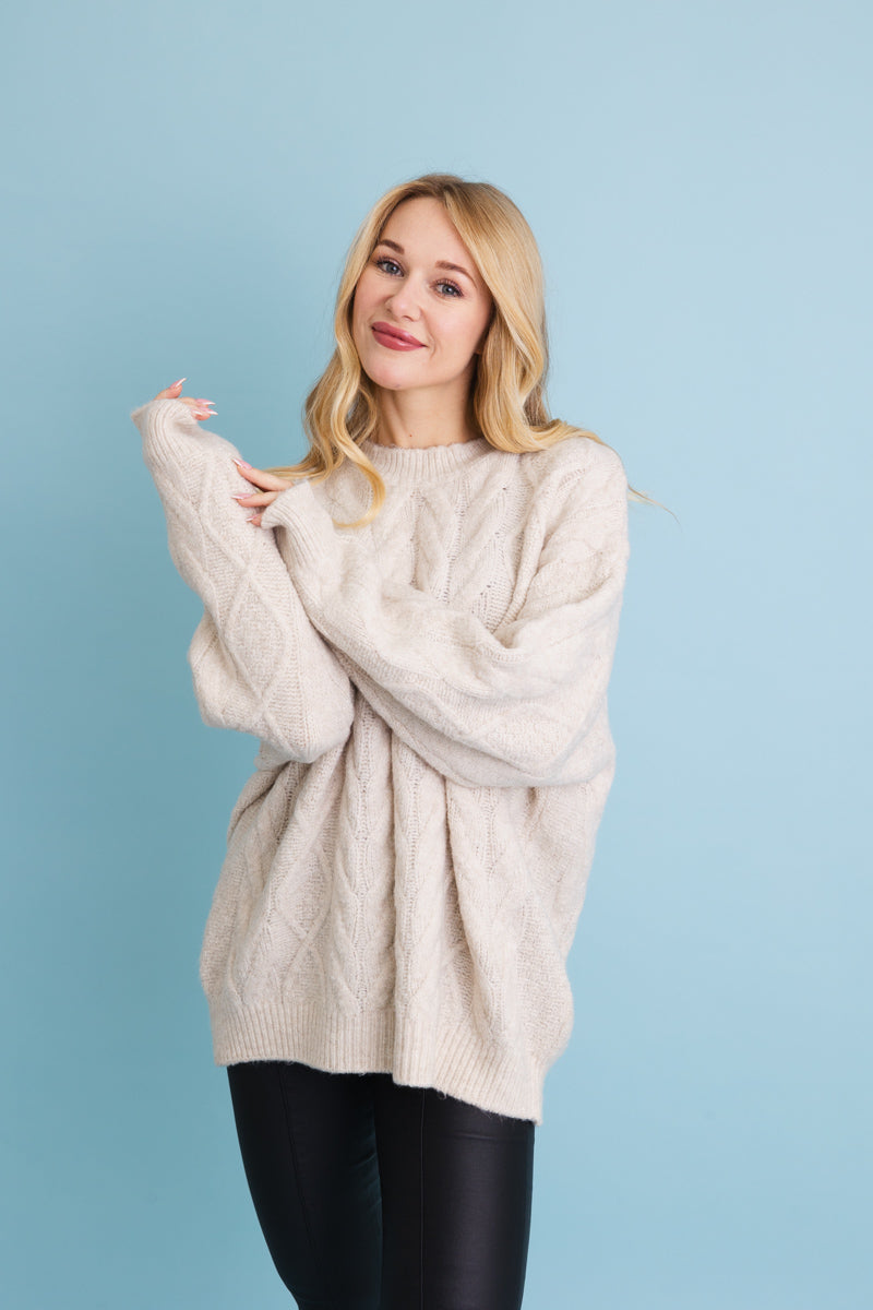 Classic Soft Cable Knit Pullover Sweater-Soul Flow Apparel