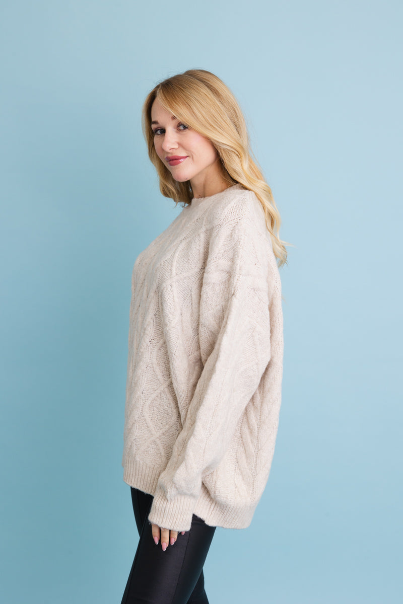 Classic Soft Cable Knit Pullover Sweater-Soul Flow Apparel