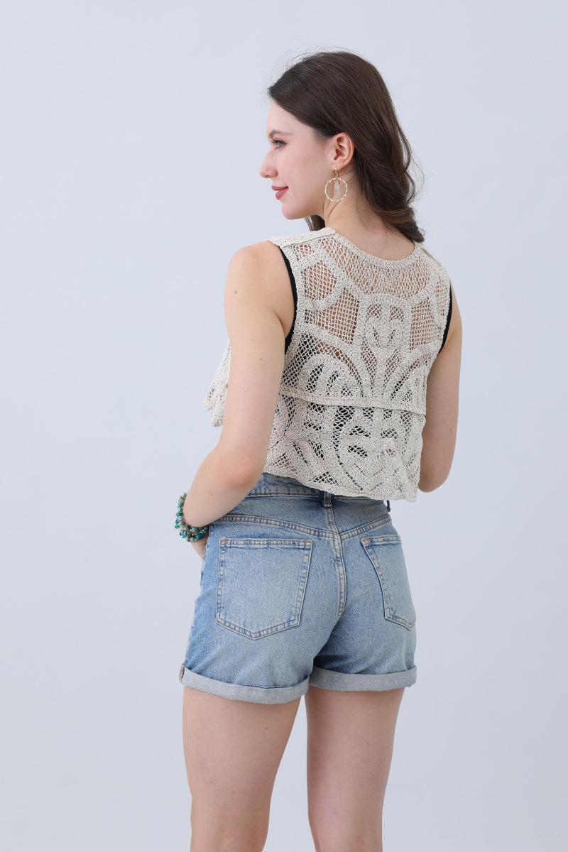 Crochet Boho Crop Top – Artisan Side-Tie Detail🌿✨ Leto Collection