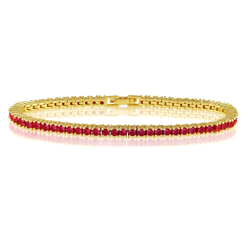 Karla Tennis Bracelet - Ruby in 32pm, view 25 — Soul Flow Apparel