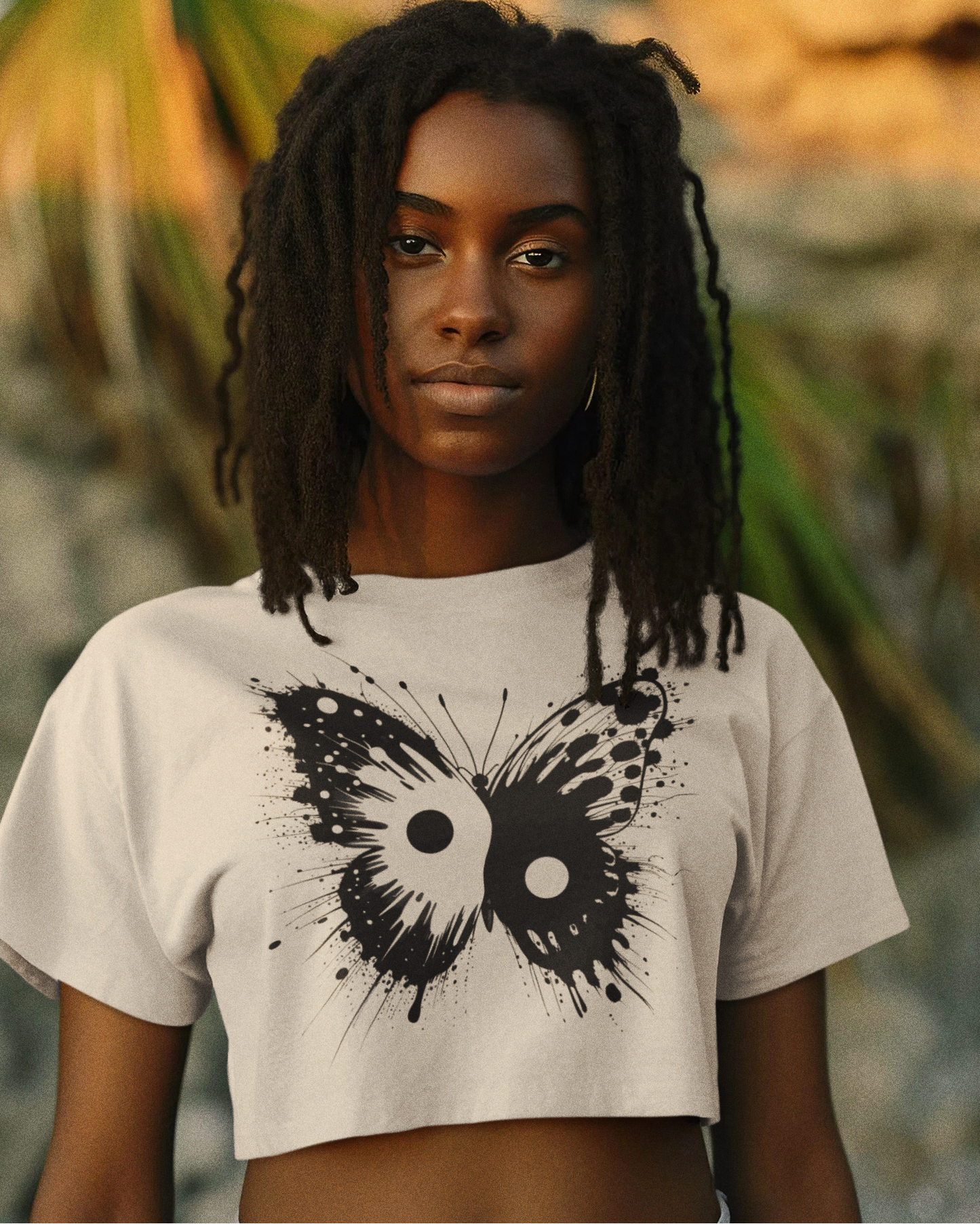 Ying and Yang Butterfly crop top