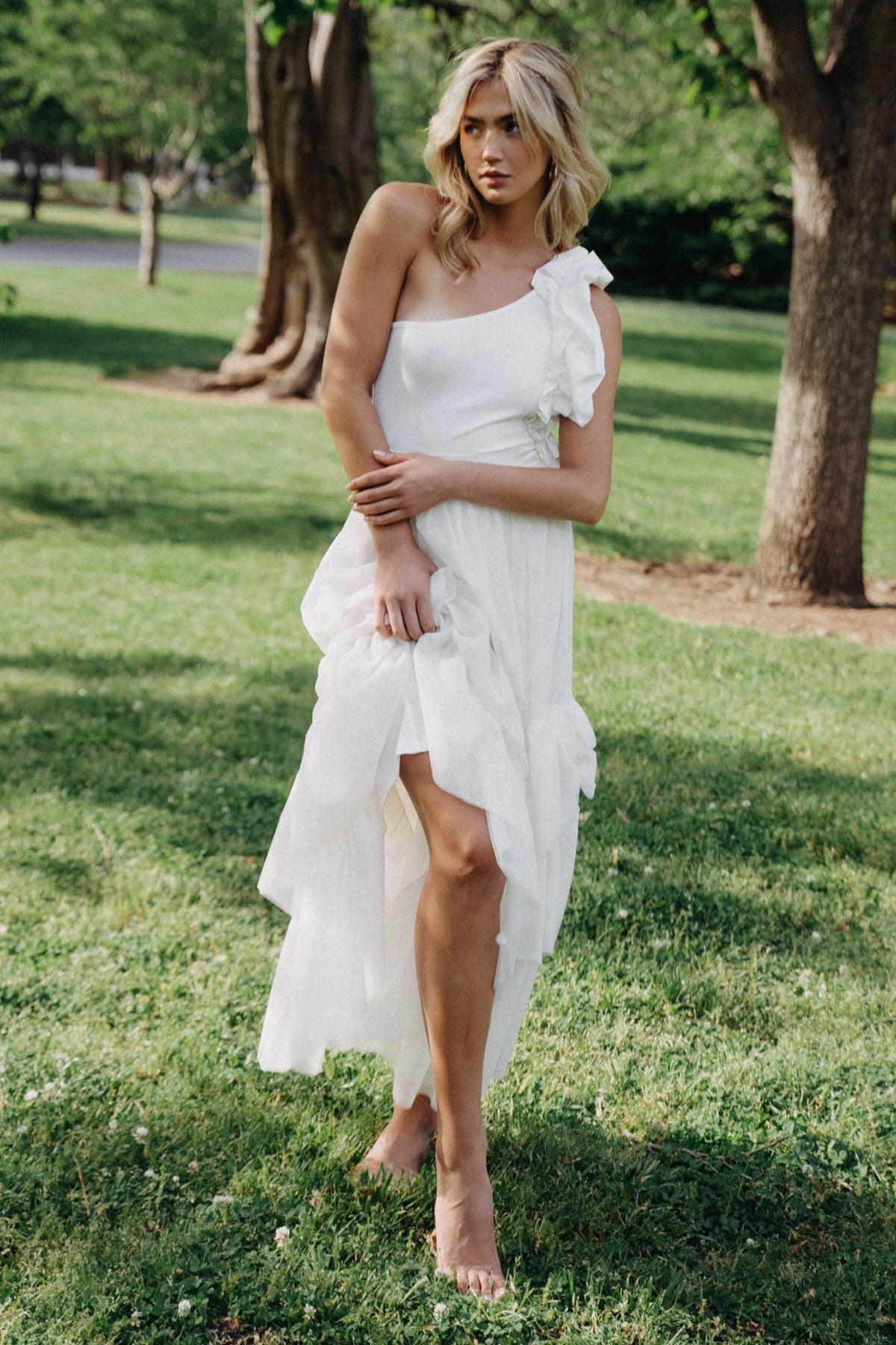 Dreamworld Off The Shoulder Woven Bodysuit With Ruffle Detailing