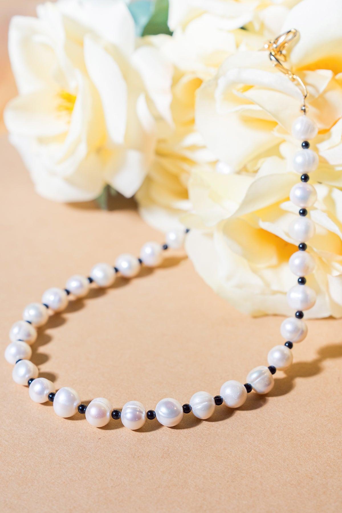 Lou Pearl Necklace Delicate Korean Pearl Gold Plated Jewelry
