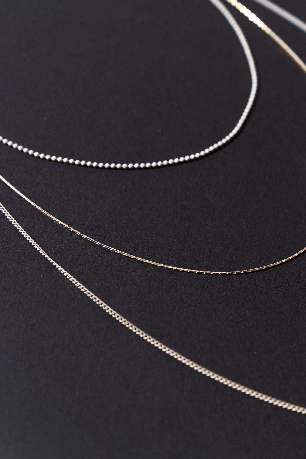 3 Chain Layered Charm Necklace With Pearl And Lace