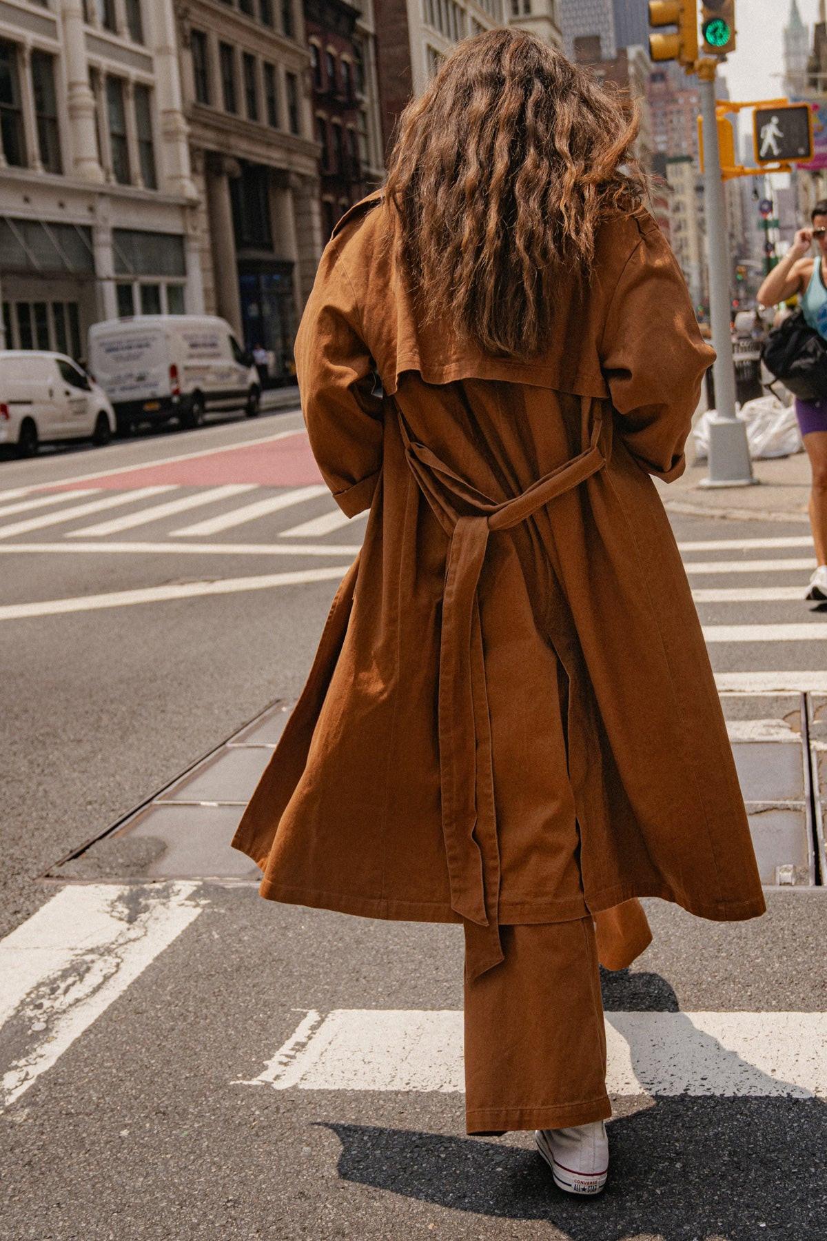 Keeper Of My Heart Cotton Twill Trench Coat With Self Tie Waist