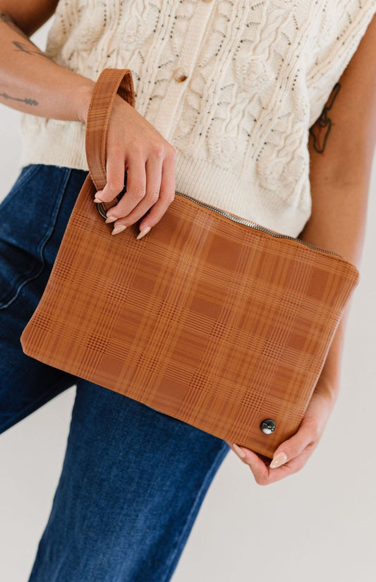 Molly Oversized Plaid Clutch-Soul Flow Apparel