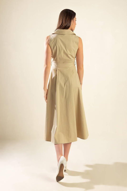 IDEAL APPROACH WOVEN MIDI DRESS