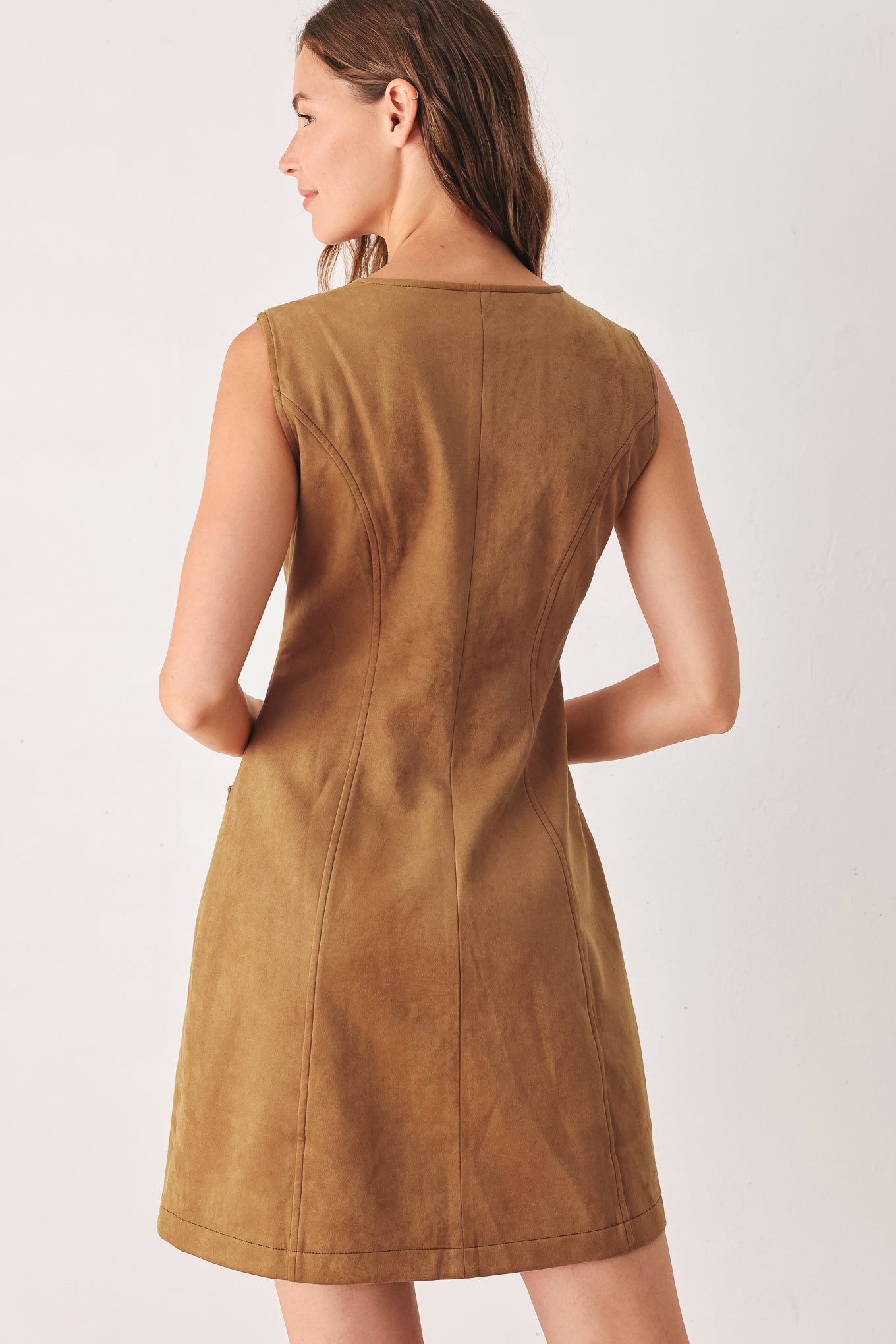 MAPLE FAUX SUEDE MINI DRESS