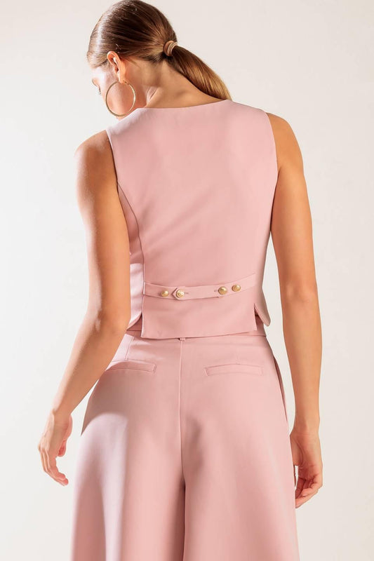 In My Own World Woven Vest in light pink, view 6 — Soul Flow Apparel